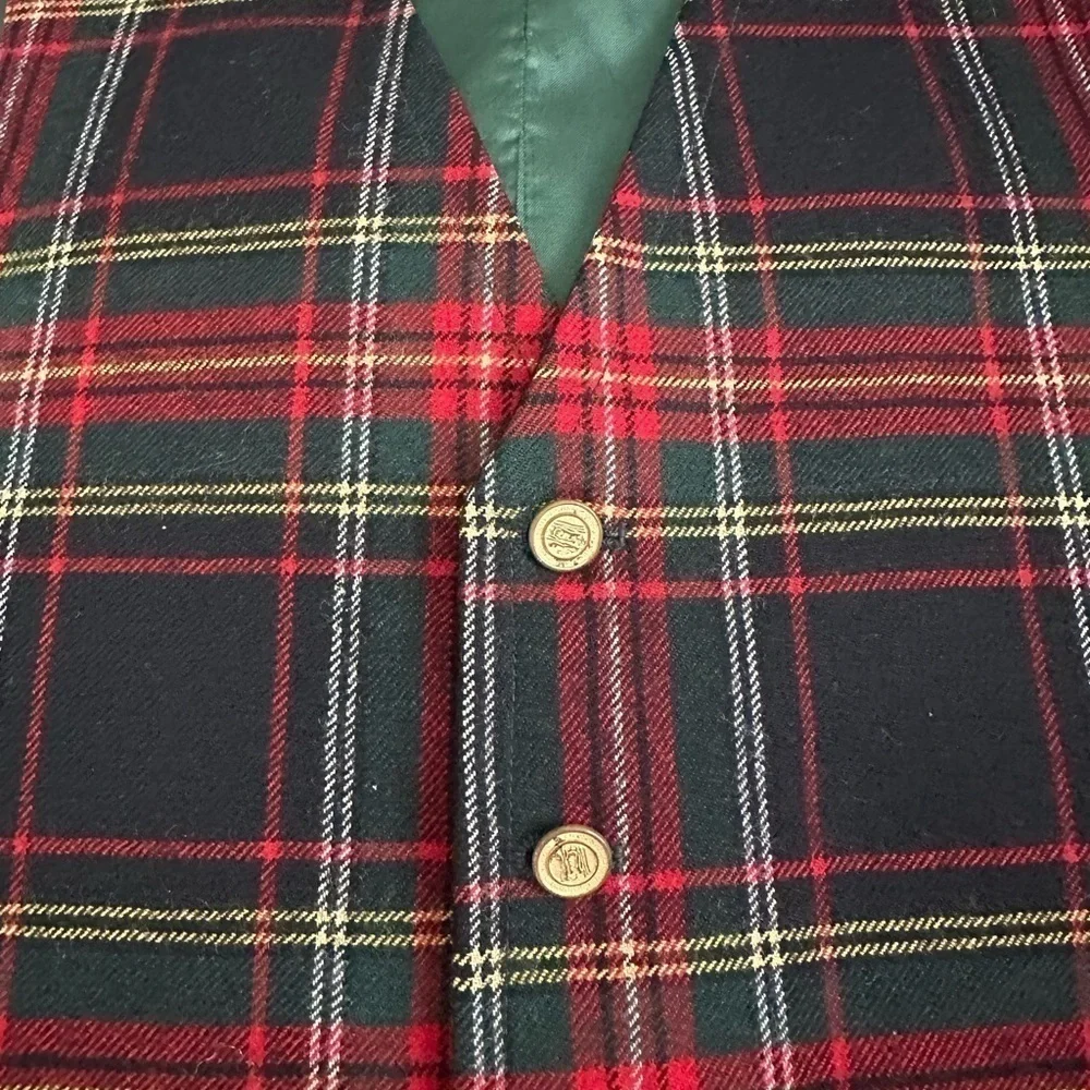 Vintage AMALGAMATED  clothing workers of America plaid wool front vest - Picture 4 of 5